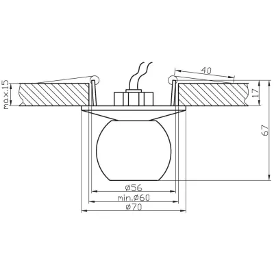 Stropní podhledové osvětlení CORDOVA - 1xG4, 20W, kulaté, stříbrné