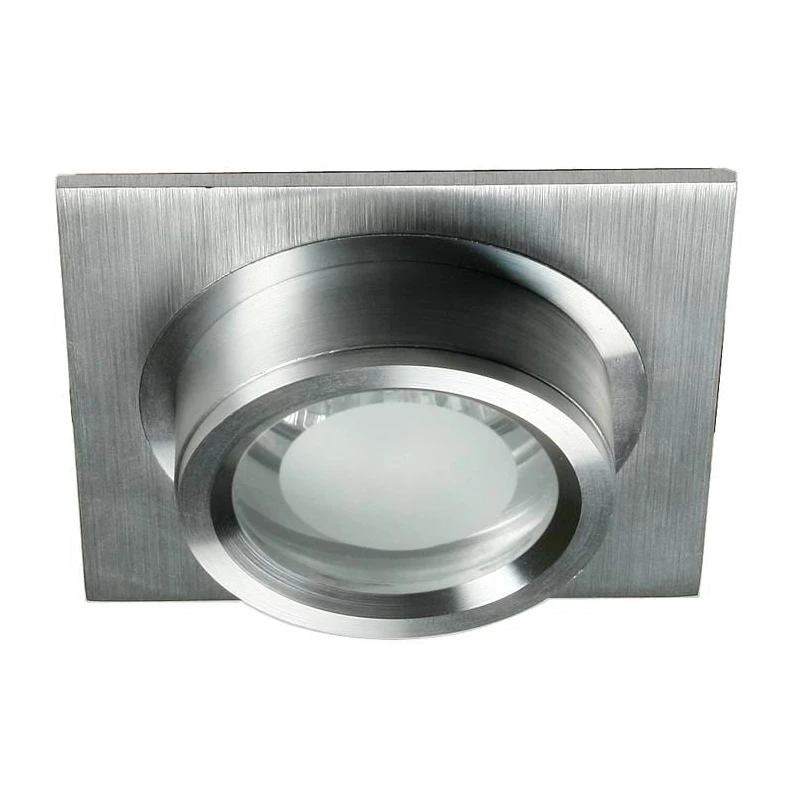 Moderní vestavné hranaté světlo DECATUR - 1GU5,3, xMR16, 50W, 8x8cm, stříbrné