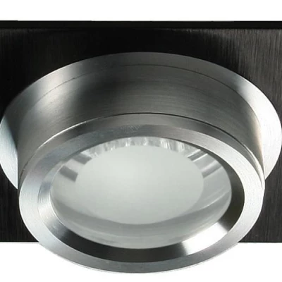 Moderní vestavné hranaté světlo DECATUR - 1xGU5,3, MR16, 50W, 8x8cm, černé / stříbrné