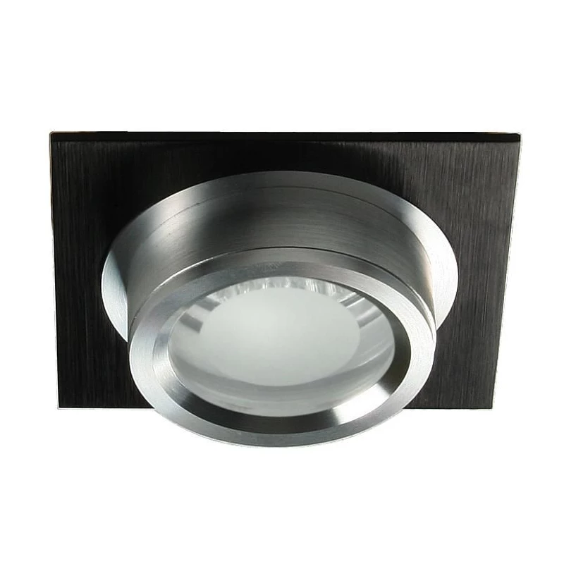 Moderní vestavné hranaté světlo DECATUR - 1xGU5,3, MR16, 50W, 8x8cm, černé / stříbrné