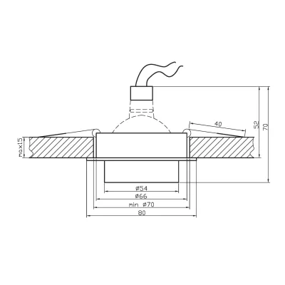 Moderní vestavné hranaté světlo DECATUR - 1xGU5,3, MR16, 50W, 8x8cm, černé / stříbrné