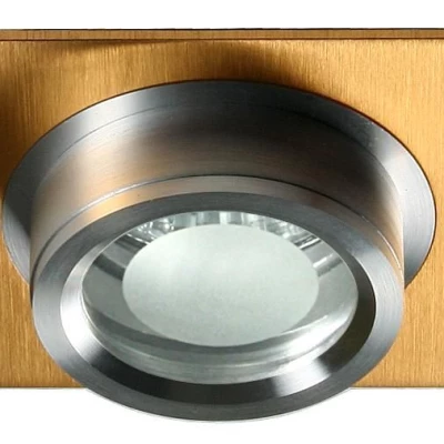 Moderní vestavné hranaté světlo DECATUR - 1xGU5,3, MR16, 50W, 8x8cm, zlaté / stříbrné