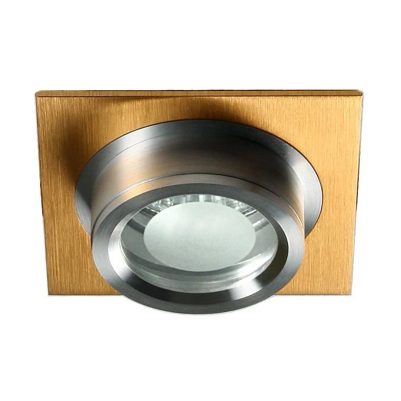 Moderní vestavné hranaté světlo DECATUR - 1xGU5,3, MR16, 50W, 8x8cm, zlaté / stříbrné