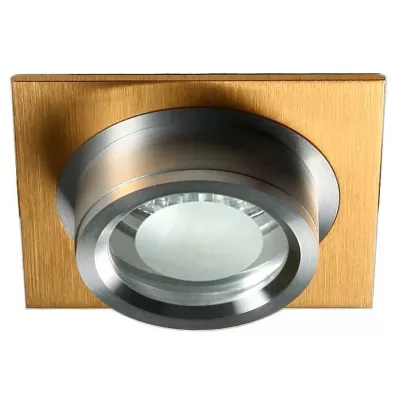 Moderní vestavné hranaté světlo DECATUR - 1xGU5,3, MR16, 50W, 8x8cm, zlaté / stříbrné