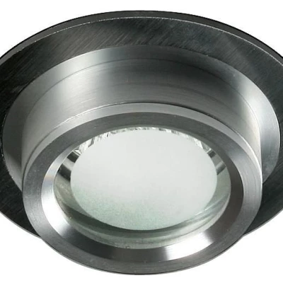 Moderní vestavné kulaté světlo DECATUR - 1xGU5,3, MR16, 50W, 8cm, černé / stříbrné