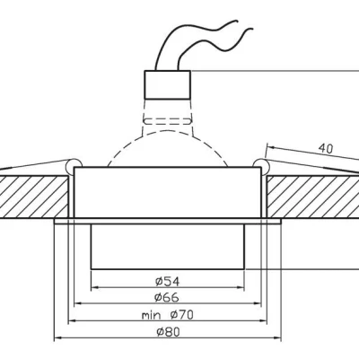 Moderní vestavné kulaté světlo DECATUR - 1xGU5,3, MR16, 50W, 8cm, černé / stříbrné