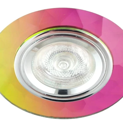 Stropní kulaté zápustné osvětlení DUVALL - 1xGU5,3, MR16, 50W, růžové / žluté