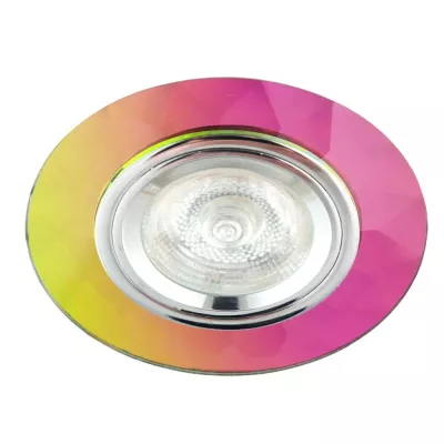 Stropní kulaté zápustné osvětlení DUVALL - 1xGU5,3, MR16, 50W, růžové / žluté