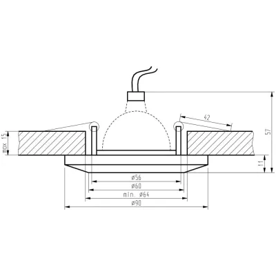 Stropní kulaté zápustné osvětlení DUVALL - 1xGU5,3, MR16, 50W, čiré