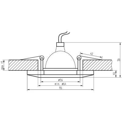 Vestavné stropní svítidlo EPHRATA - 1xGU5,3, MR16, 50W, černé