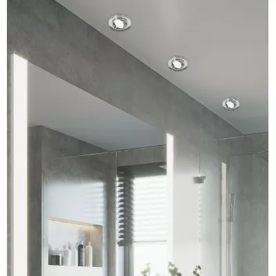 Stropní vestavné bodové svítidlo ERDANI - 1xGU10, MR16, 50W, 9cm, kulaté, chromované