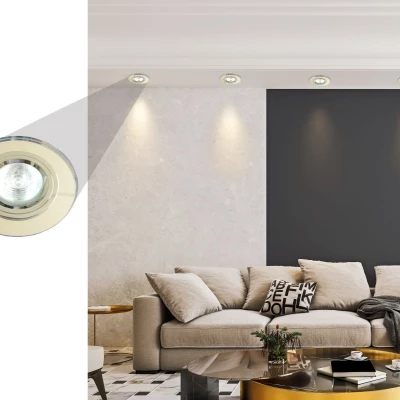 Stropní podhledové moderní osvětlení EVERSON - 1xGU5,3, MR16, 50W, kulaté, čiré