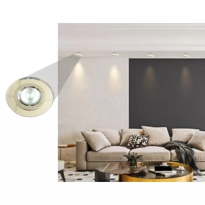 Stropní podhledové moderní osvětlení EVERSON - 1xGU5,3, MR16, 50W, kulaté, čiré