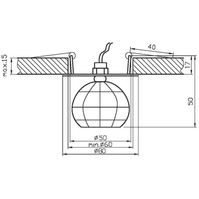 Stropní vestavné osvětlení FINESMA - 1xG4, 20W, chromované / čiré