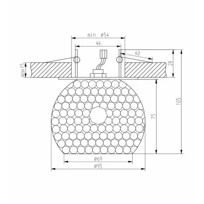 Stropní zápustné svítidlo GALENA - 1xG9, 40W, chromované / jantarové
