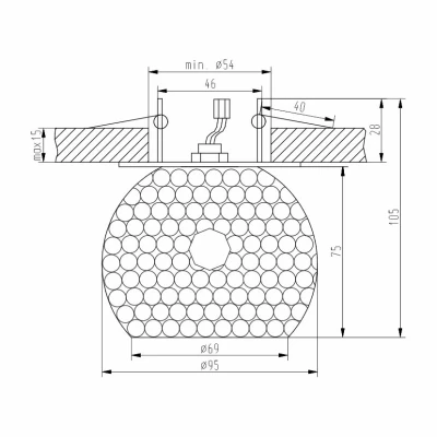 Stropní zápustné svítidlo GALENA - 1xG9, 40W, zlaté / jantarové