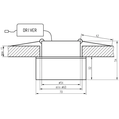Podhledové stropní LED svítidlo GALLATIN - 3W, 3000K (teplá bílá), 7x7cm, hranaté, čiré