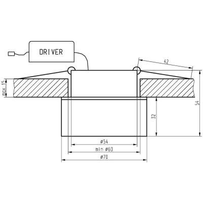 Podhledové stropní LED světlo GALLATIN - 3W, 6500K (studená bílá), 7cm, kulaté, čiré