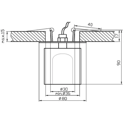 Stropní podhledové osvětlení GIRDWOOD - 1xG4, 20W, žluté