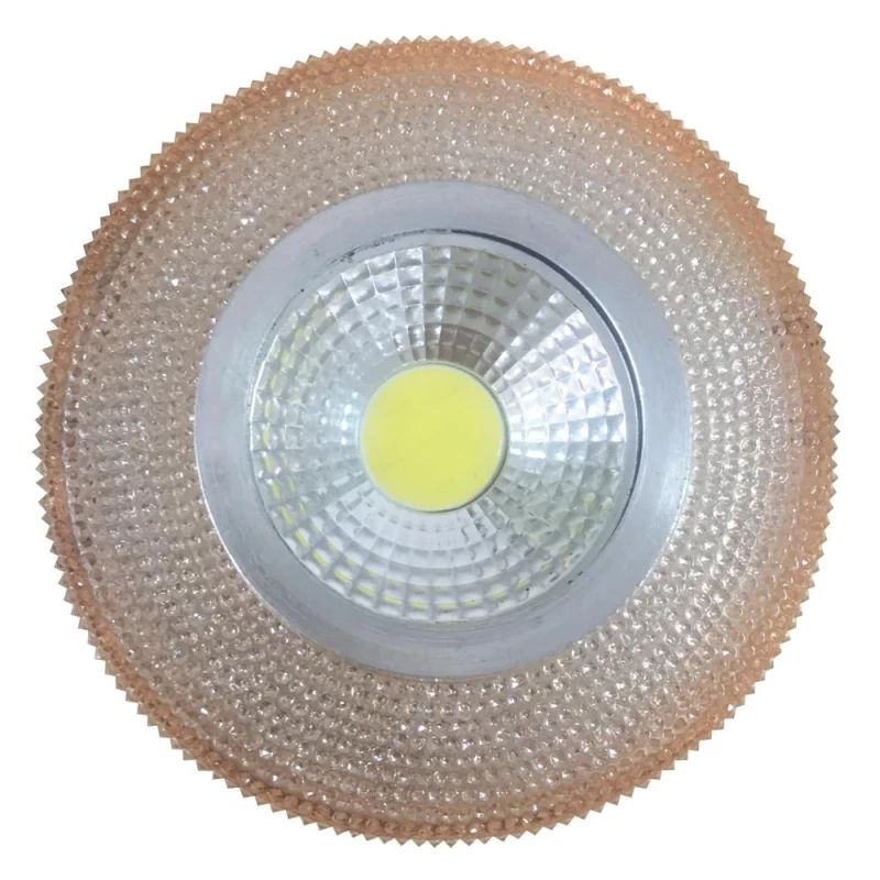 Stropní LED podhledové osvětlení GALLATIN - 5W, 4200K (denní bílá), 10cm, kulaté, jantarové