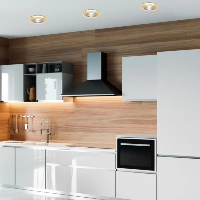 Stropní LED podhledové osvětlení GALLATIN - 5W, 4200K (denní bílá), 10cm, kulaté, jantarové