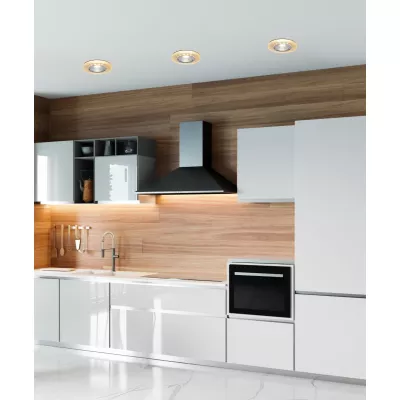 Stropní LED podhledové osvětlení GALLATIN - 5W, 4200K (denní bílá), 10cm, kulaté, jantarové