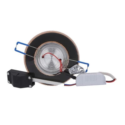 Stropní LED podhledové osvětlení GALLATIN - 5W, 4200K (denní bílá), 10cm, kulaté, jantarové