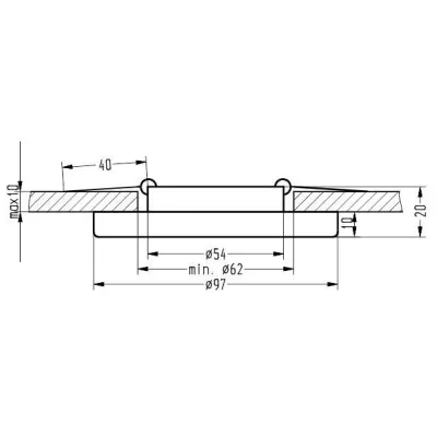 Stropní LED podhledové osvětlení GALLATIN - 5W, 4200K (denní bílá), 10cm, kulaté, jantarové