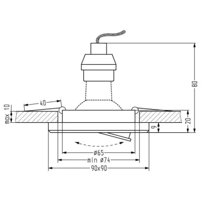Stropní LED podhledové světlo GLIMER - 1xGU10, 50W + LED 2,1W, 6500K (studená bílá), chromované