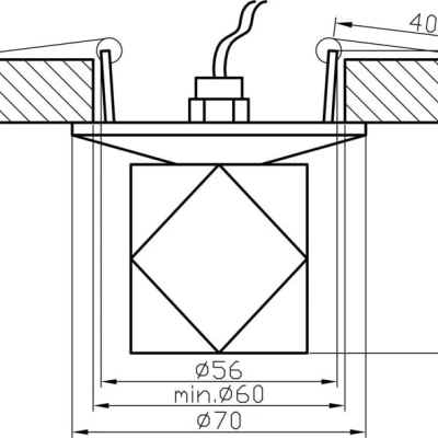 Stropní podhledové bodové osvětlení HAINES - 1xG4, 20W, diamant, chromované