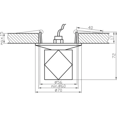 Stropní podhledové bodové osvětlení HAINES - 1xG4, 20W, diamant, chromované