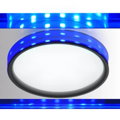 LED stropní zápustné světlo HARRIMAN - 8W, 6500K (studená bílá) + modré světlo, hranaté, čiré