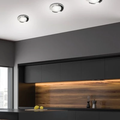 Stropní vestavné LED světlo HARRIMAN - 10W, 6500K (studená bílá) + bílé světlo, 12,5cm, kulaté, chromované