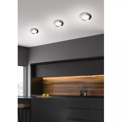 Stropní vestavné LED světlo HARRIMAN - 10W, 6500K (studená bílá) + bílé světlo, 12,5cm, kulaté, chromované