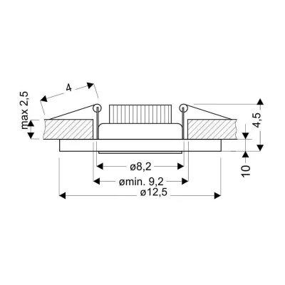 Stropní vestavné LED světlo HARRIMAN - 10W, 6500K (studená bílá) + bílé světlo, 12,5cm, kulaté, chromované
