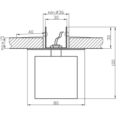 Stropní hranaté podhledové osvětlení HEALY - 1xG4, 20W, žluté / čiré