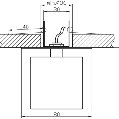 Stropní hranaté podhledové osvětlení HEALY - 1xG4, 20W, oranžové