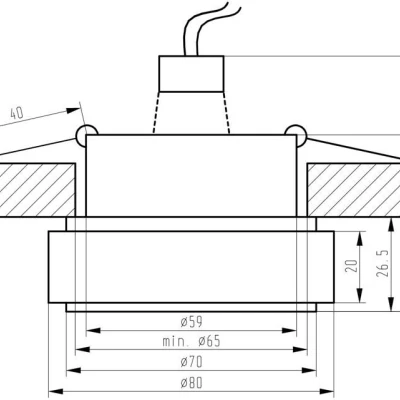 Podhledové stropní osvětlení JAKOL - 1xGU5,3, MR16, 50W, 8cm, kulaté, čiré