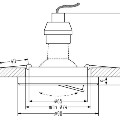 Stropní LED podhledové světlo JOSHEA - 1xGU10, 50W + LED 2,1W, 6500K (studená bílá), kulaté, chromované