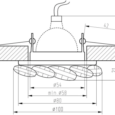 Kulaté podhledové svítidlo KASILOF - 1xGU10, MR16, 50W, 10cm, zlaté