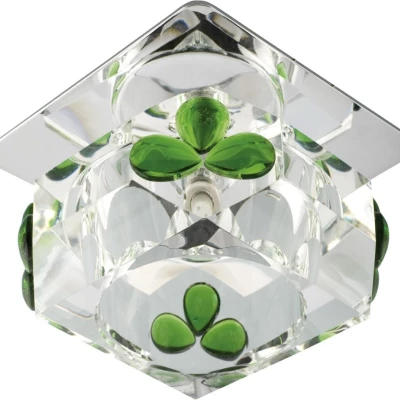 Stropní vestavné svítidlo KECHICAN - 1xG4, 20W, zelené / čiré