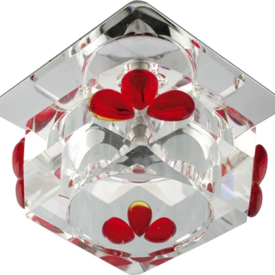 Stropní vestavné svítidlo KECHICAN - 1xG4, 20W, červené / čiré