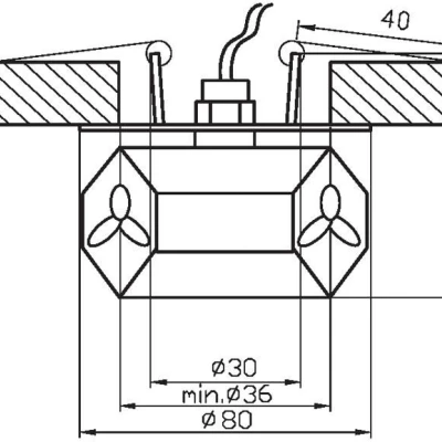 Stropní vestavné svítidlo KECHICAN - 1xG4, 20W, žluté / čiré