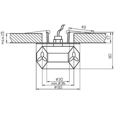 Stropní vestavné svítidlo KECHICAN - 1xG4, 20W, žluté / čiré