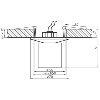 Stropní vestavné kulaté osvětlení KENAI - 1xG4, 20W, chromované