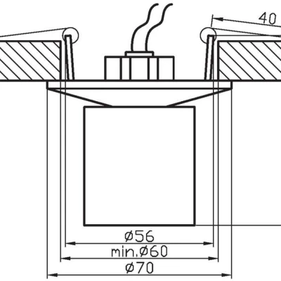 Stropní vestavné kulaté osvětlení KENAI - 1xG4, 20W, stříbrné