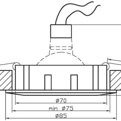 Podhledové stropní bodové světlo KRYLA - 1xGU5,3, MR16, 50W, chromované