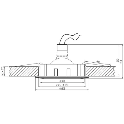 Podhledové stropní bodové světlo KRYLA - 1xGU5,3, MR16, 50W, stříbrné