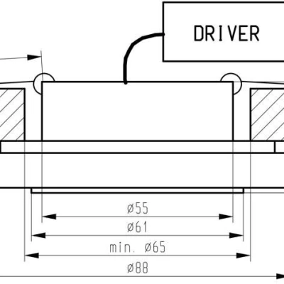 Podhledové stropní LED světlo LONGVIEW - 1W, 3000K (teplá bílá), kulaté, mražené sklo