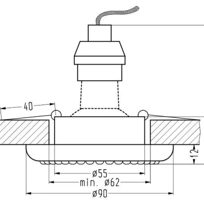 Vestavné kulaté svítidlo LOUDON - 1xGU10, 50W, 9cm, zlaté